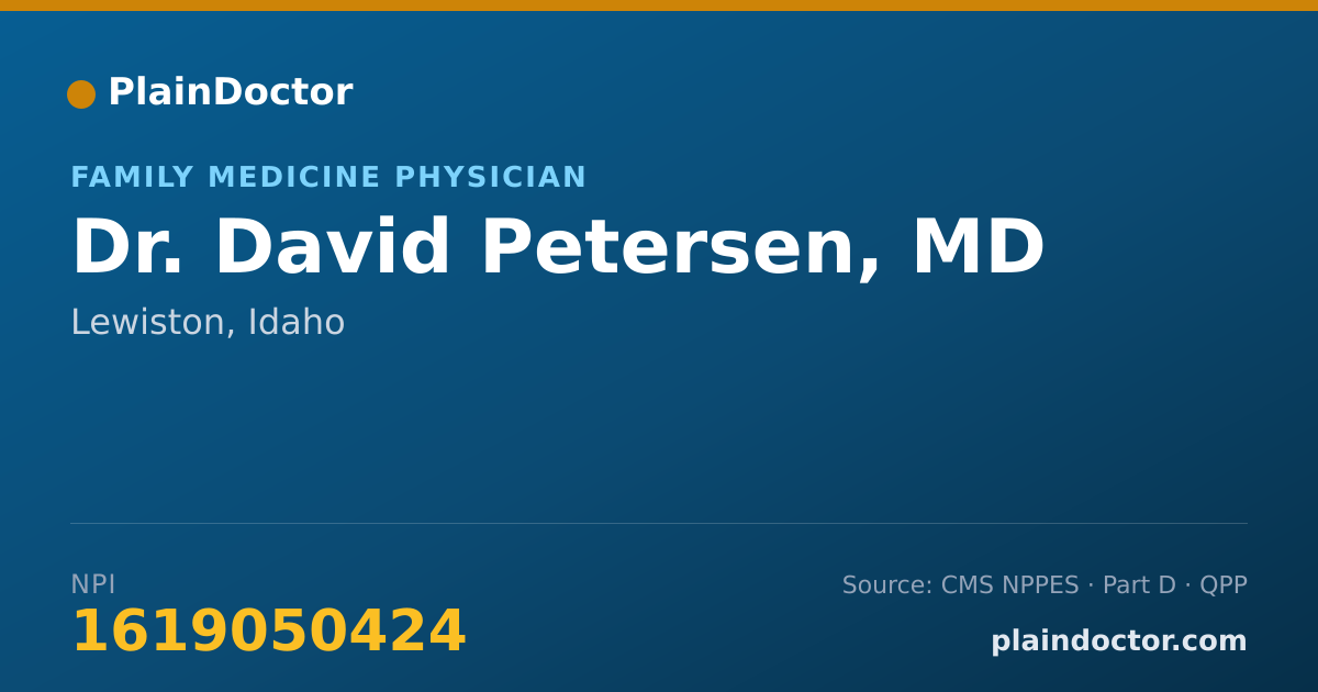 Shareable card for David Petersen, MD - Family Medicine Physician, Lewiston, ID