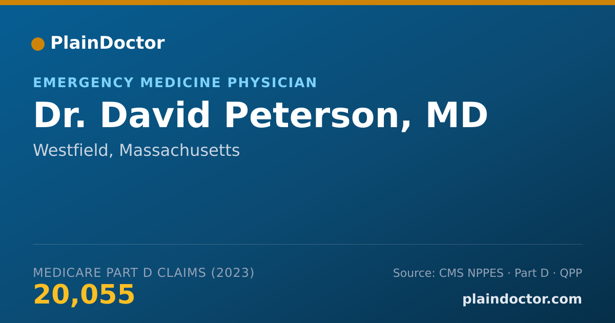 Shareable card for David Peterson, MD - Emergency Medicine Physician, Westfield, MA
