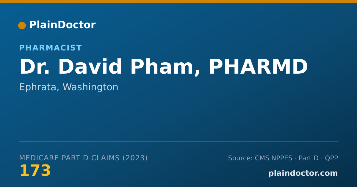 Shareable card for David Pham, PHARMD - Pharmacist, Ephrata, WA