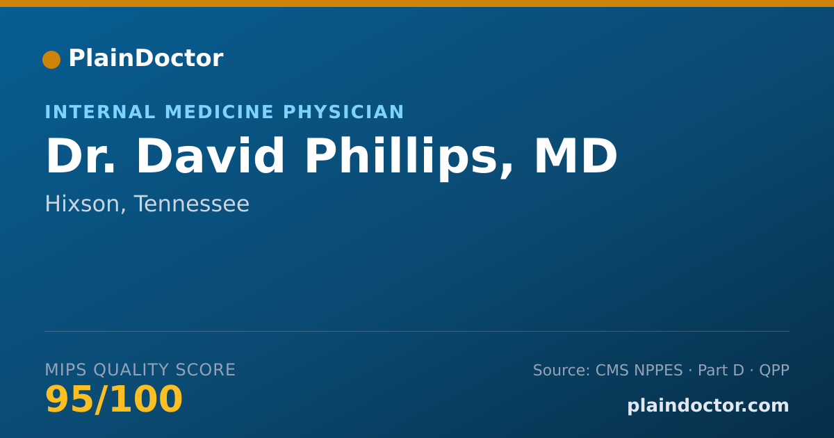 Shareable card for David Phillips, MD - Internal Medicine Physician, Hixson, TN