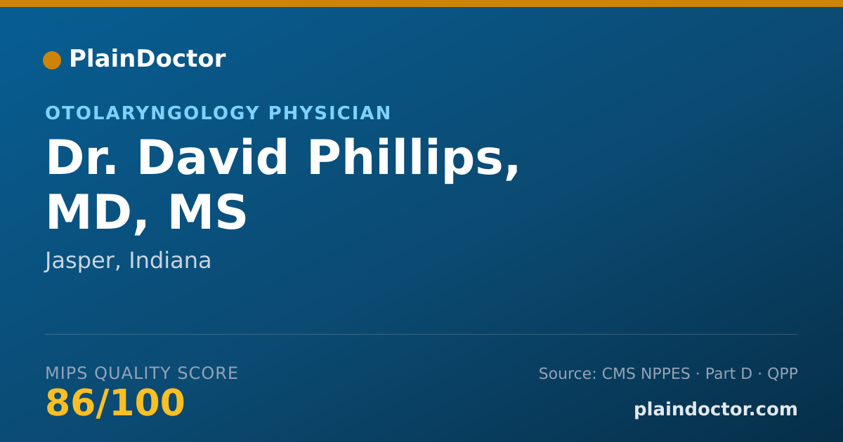 Shareable card for David Phillips, MD, MS - Otolaryngology Physician, Jasper, IN