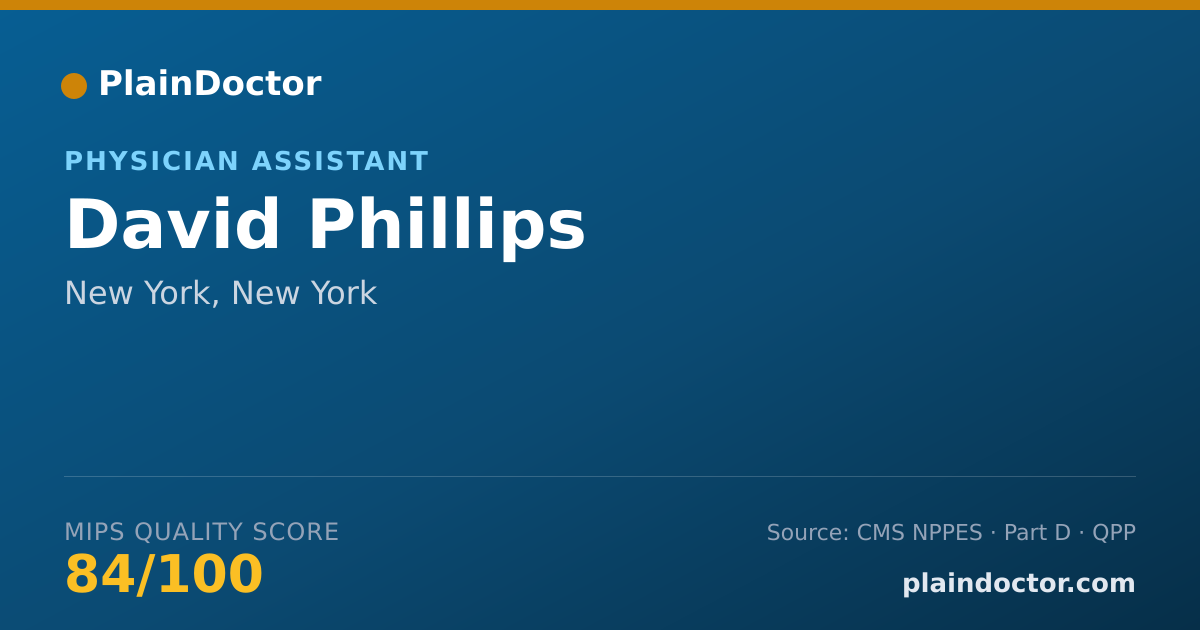 Shareable card for David Phillips - Physician Assistant, New York, NY
