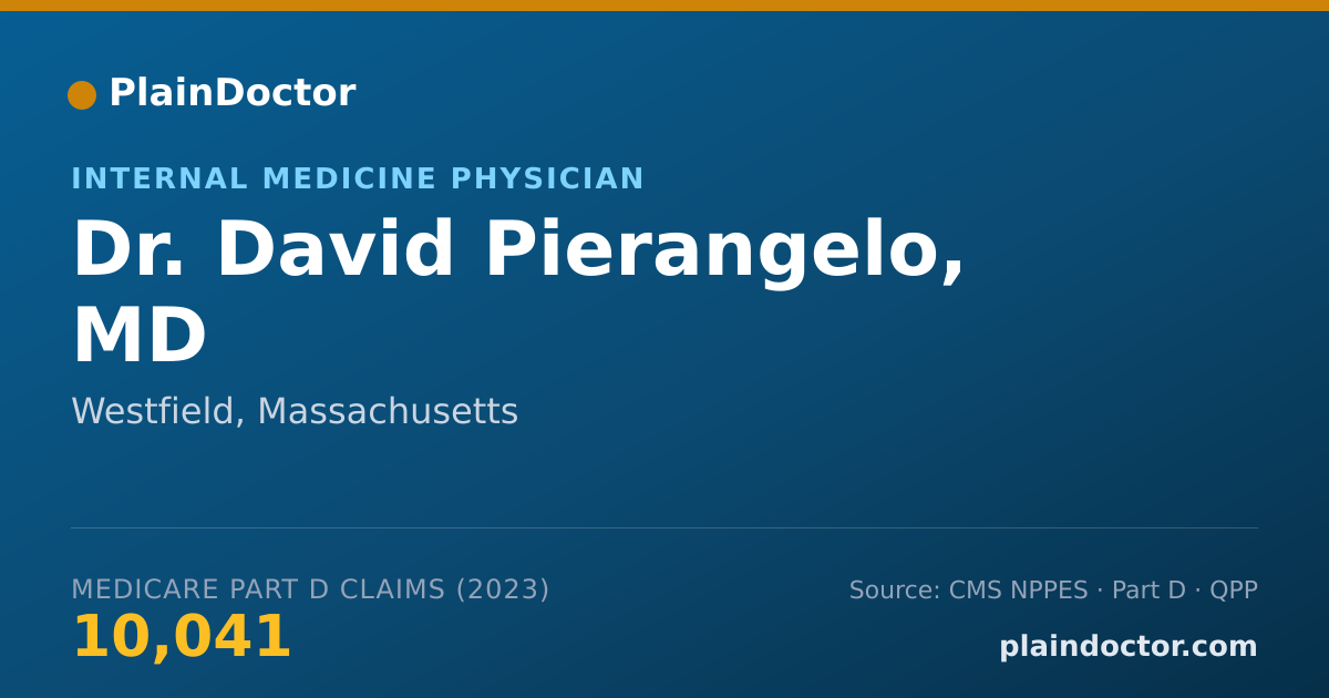 Shareable card for David Pierangelo, MD - Internal Medicine Physician, Westfield, MA