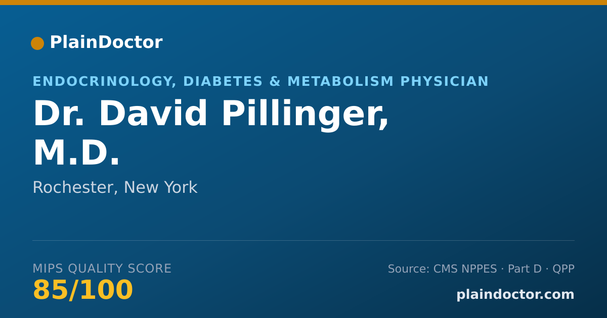 Shareable card for David Pillinger, M.D. - Endocrinology, Diabetes & Metabolism Physician, Rochester, NY