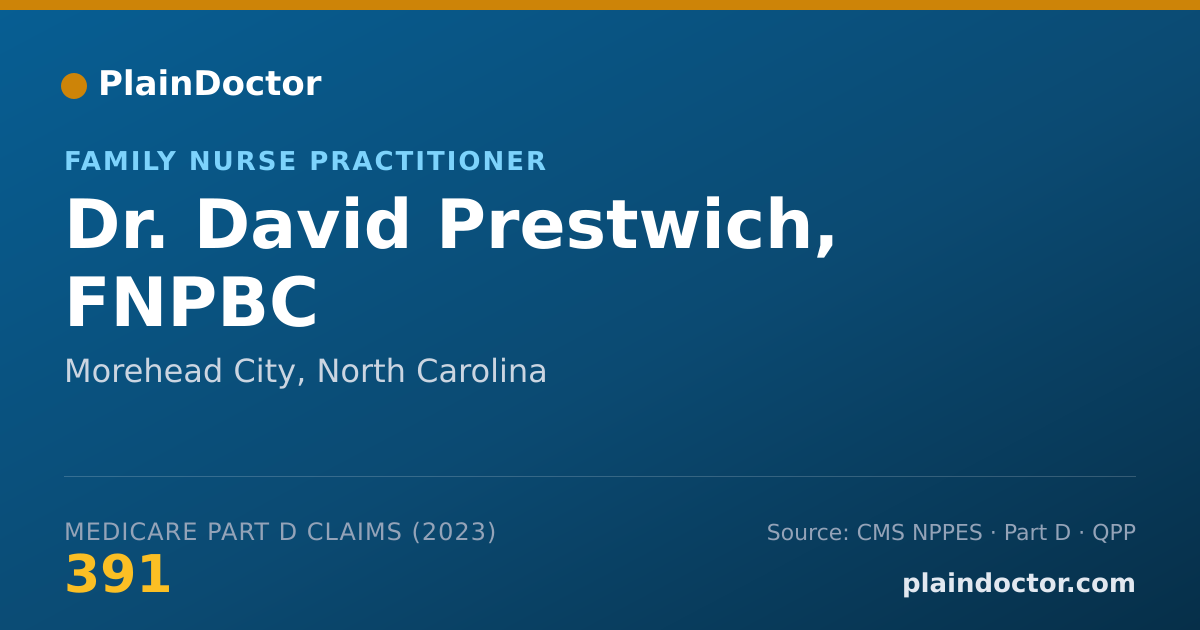 Shareable card for David Prestwich, FNPBC - Family Nurse Practitioner, Morehead City, NC