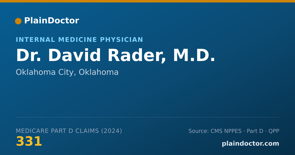 Shareable card for David Rader, M.D. - Internal Medicine Physician, Oklahoma City, OK