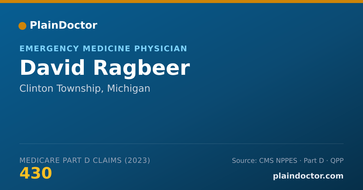 Shareable card for David Ragbeer - Emergency Medicine Physician, Clinton Township, MI