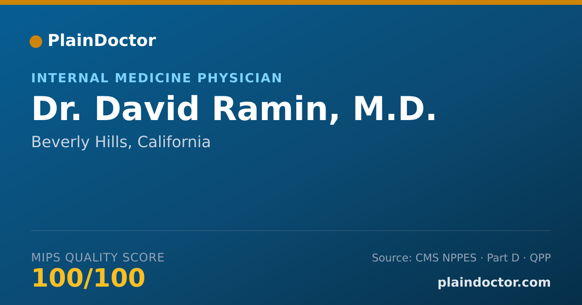Shareable card for David Ramin, M.D. - Internal Medicine Physician, Beverly Hills, CA