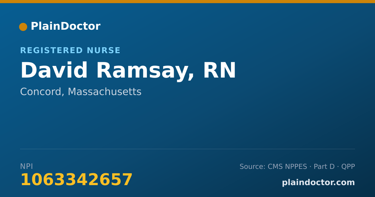 Shareable card for David Ramsay, RN - Registered Nurse, Concord, MA