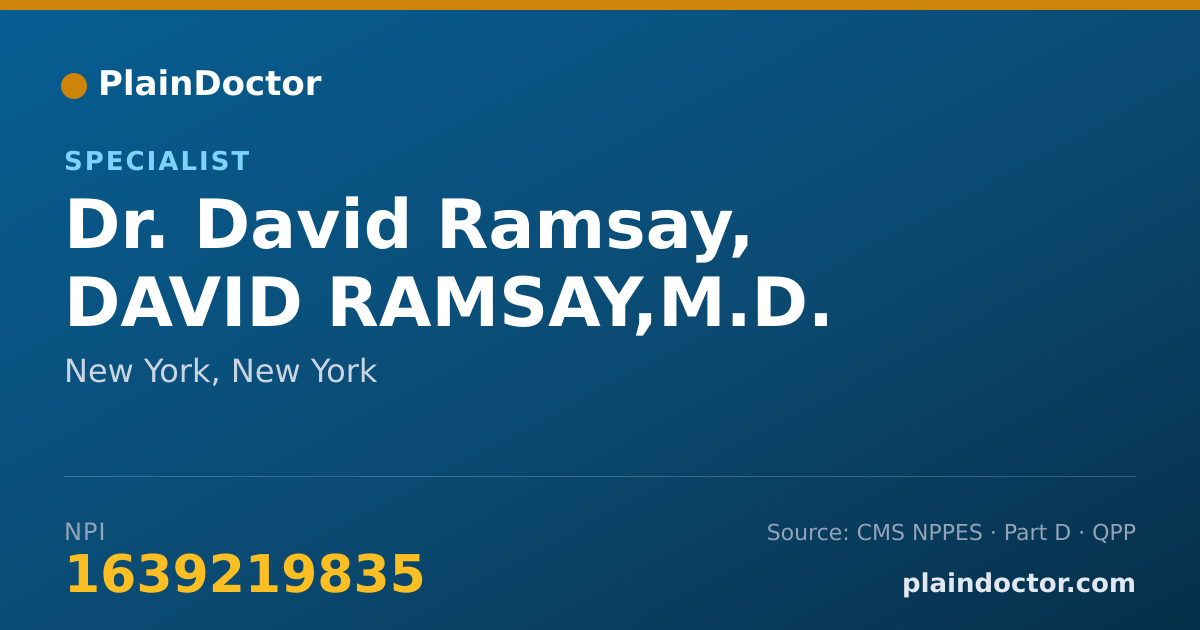 Shareable card for David Ramsay, DAVID RAMSAY,M.D. - Specialist, New York, NY