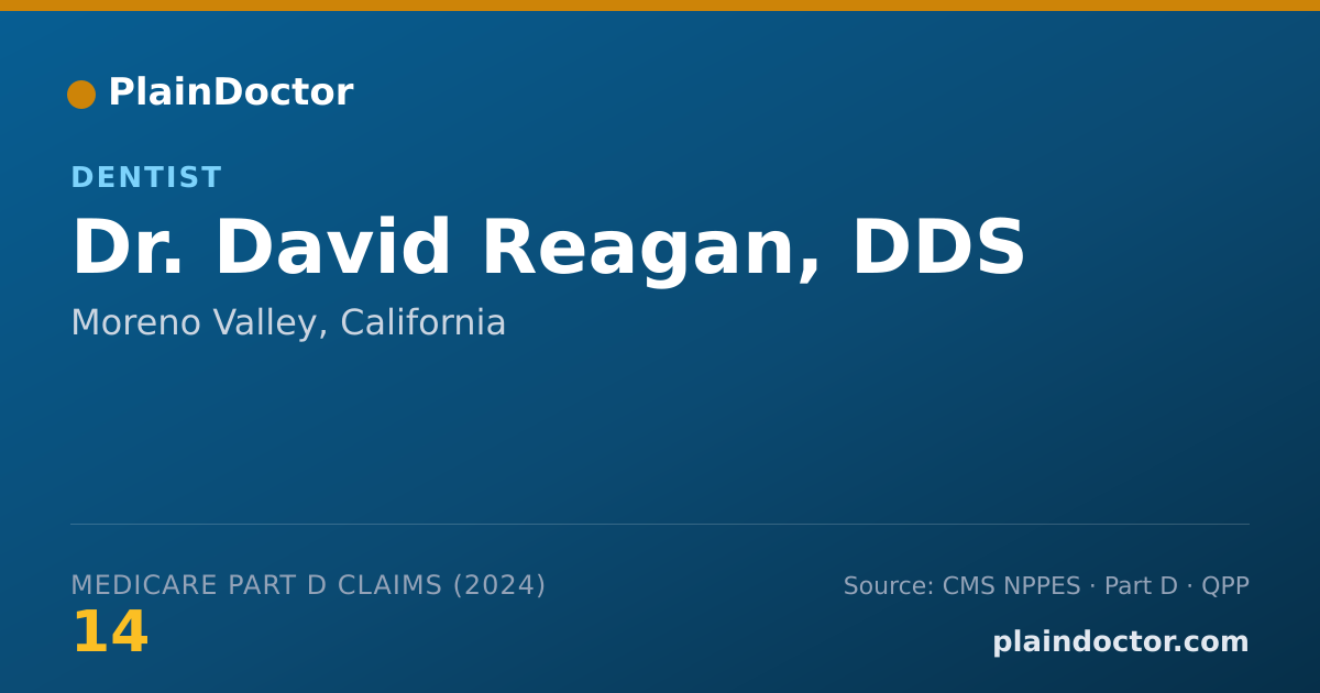 Shareable card for David Reagan, DDS - Dentist, Moreno Valley, CA