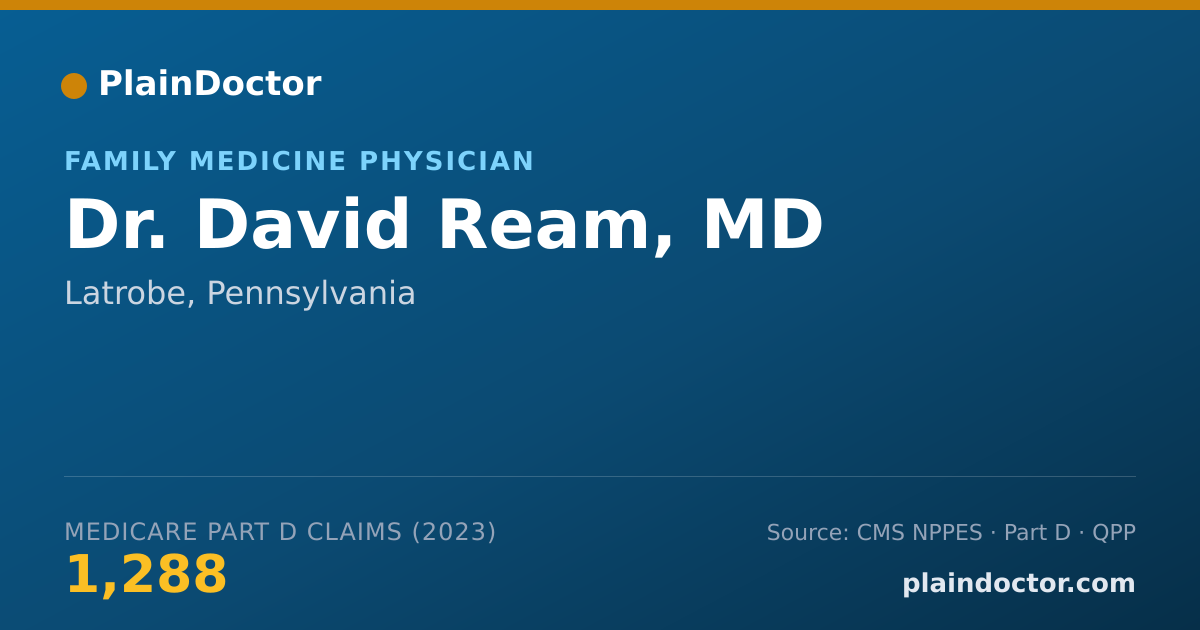 Shareable card for David Ream, MD - Family Medicine Physician, Latrobe, PA