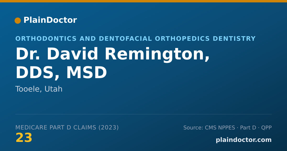 Shareable card for David Remington, DDS, MSD - Orthodontics and Dentofacial Orthopedics Dentistry, Tooele, UT