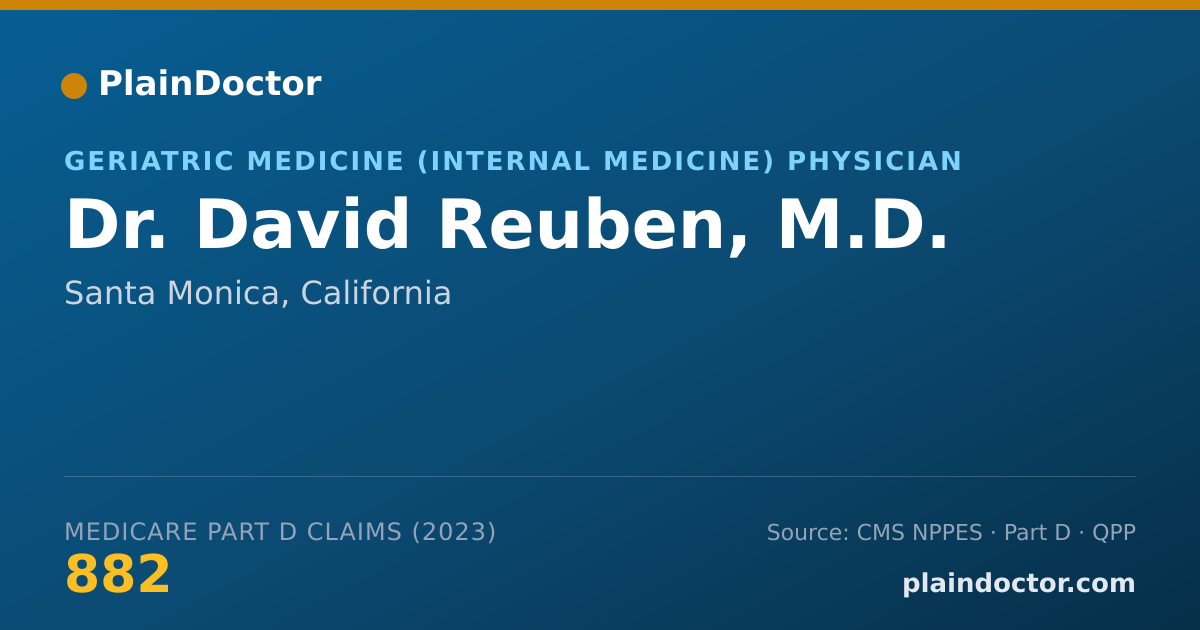 Shareable card for David Reuben, M.D. - Geriatric Medicine (Internal Medicine) Physician, Santa Monica, CA