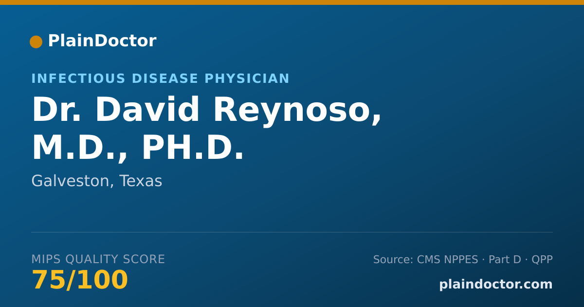 Shareable card for David Reynoso, M.D., PH.D. - Infectious Disease Physician, Galveston, TX