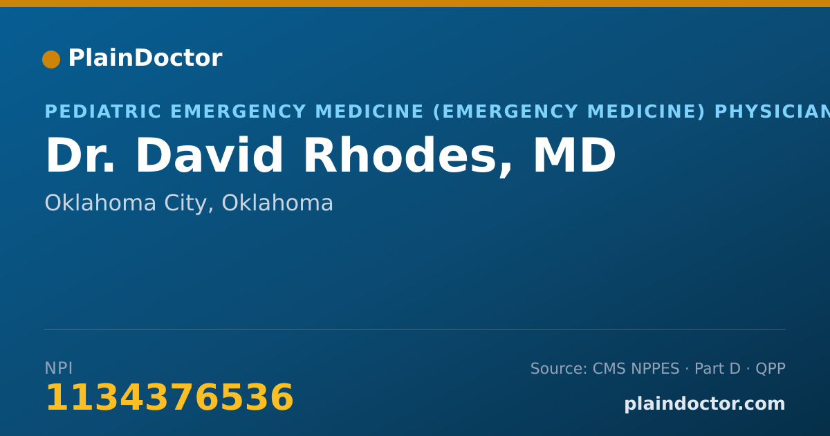 Shareable card for David Rhodes, MD - Pediatric Emergency Medicine (Emergency Medicine) Physician, Oklahoma City, OK