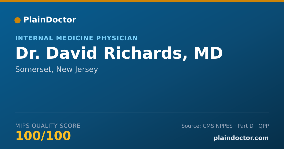 Shareable card for David Richards, MD - Hematology & Oncology Physician, Somerset, NJ