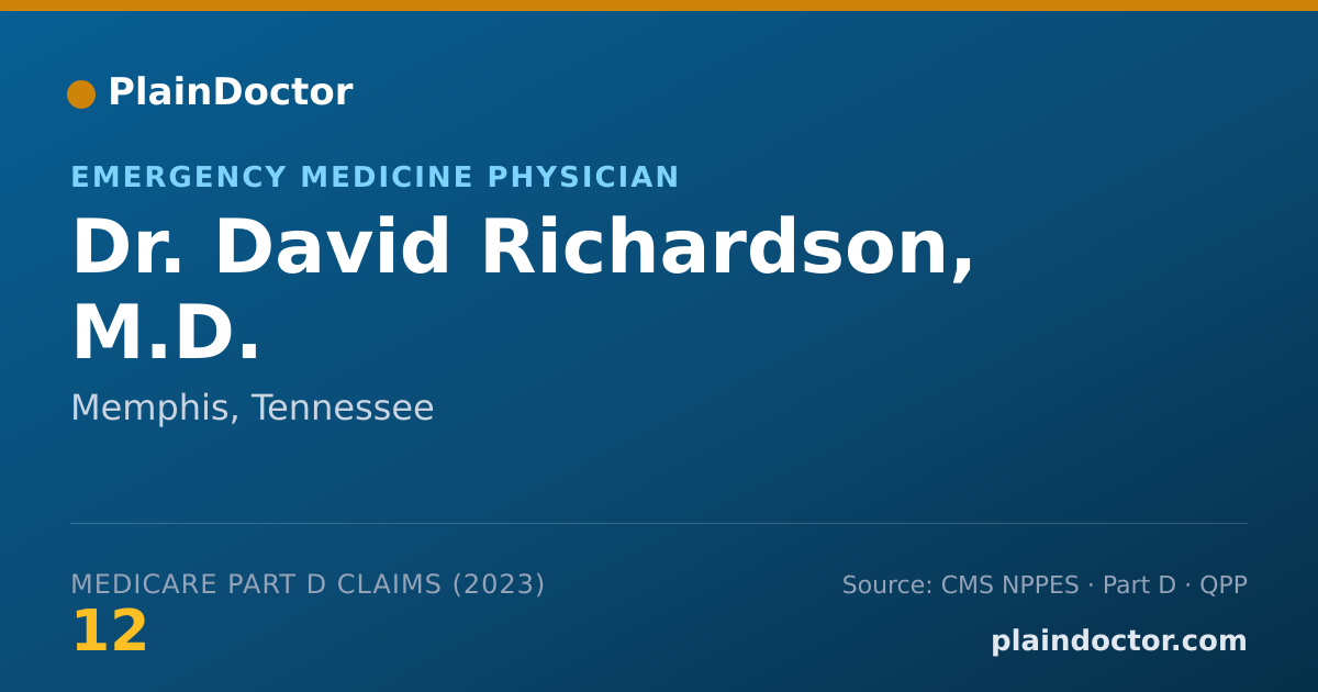 Shareable card for David Richardson, M.D. - Emergency Medicine Physician, Memphis, TN