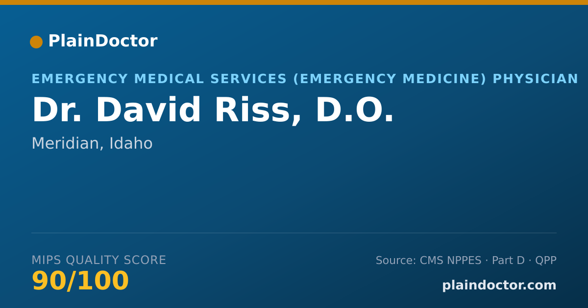 Shareable card for David Riss, D.O. - Emergency Medical Services (Emergency Medicine) Physician, Meridian, ID