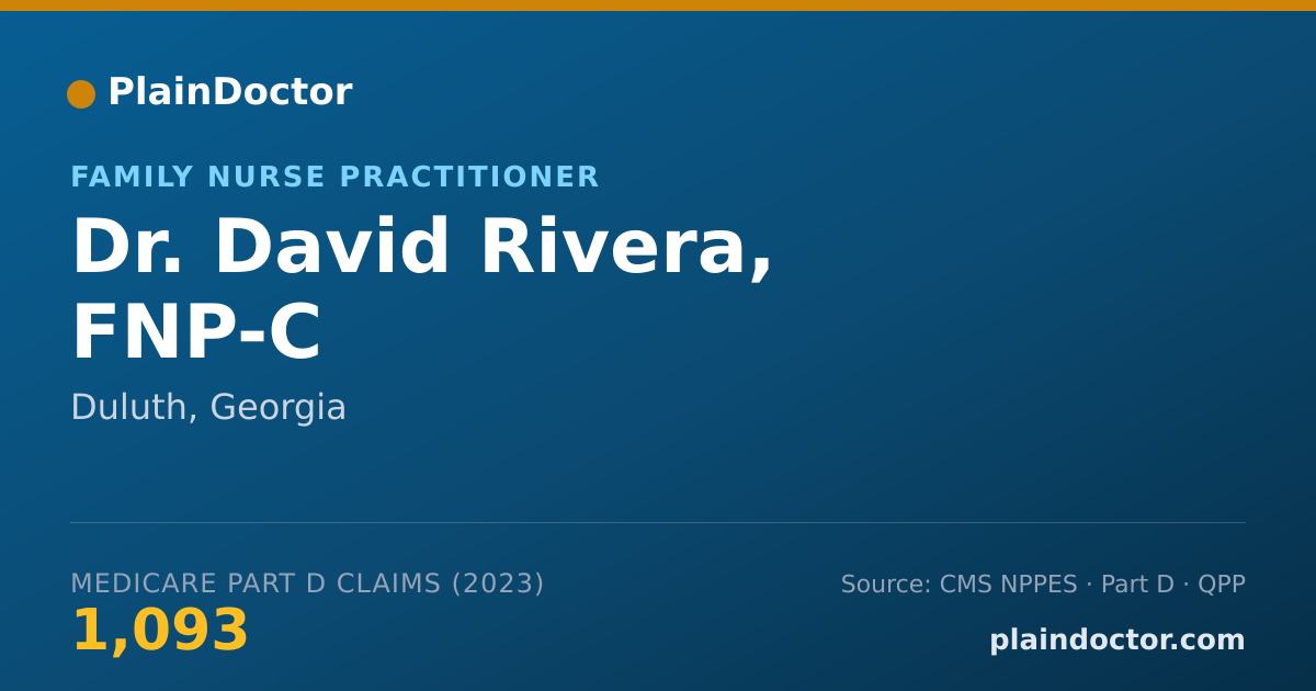 Shareable card for David Rivera, FNP-C - Family Nurse Practitioner, Duluth, GA