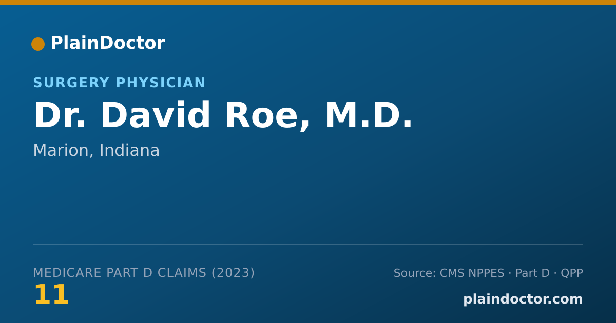 Shareable card for David Roe, M.D. - Surgery Physician, Marion, IN