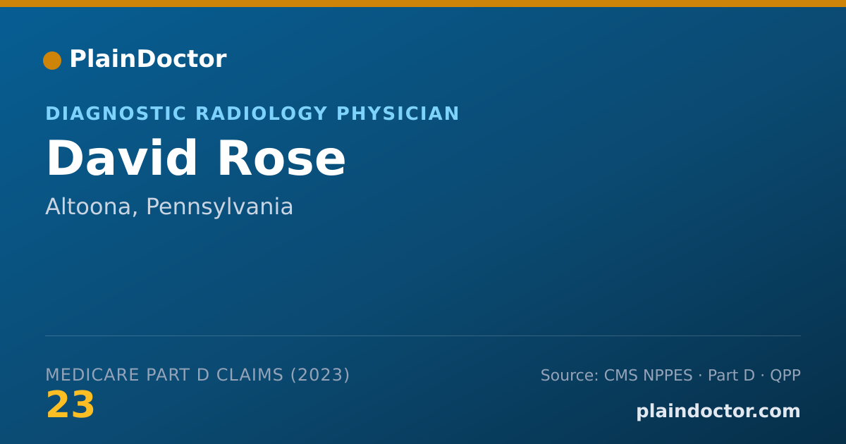 Shareable card for David Rose - Diagnostic Radiology Physician, Altoona, PA