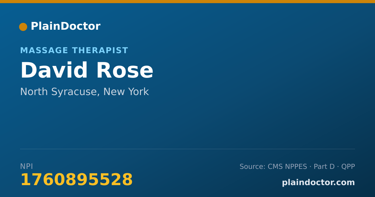Shareable card for David Rose - Massage Therapist, North Syracuse, NY