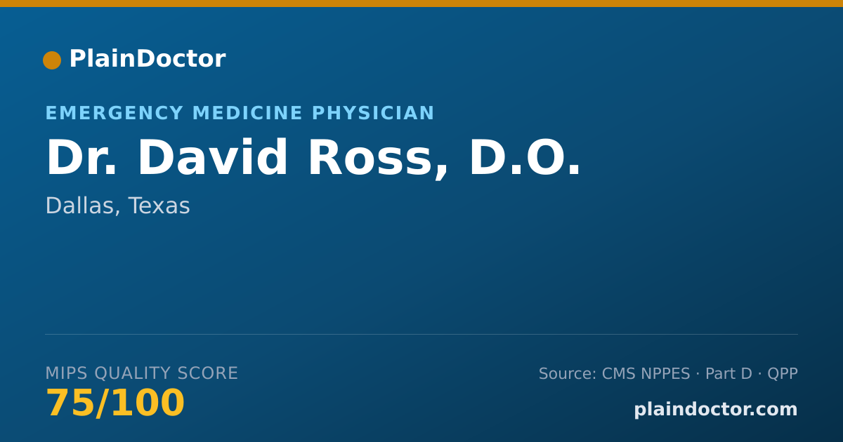 Shareable card for David Ross, D.O. - Emergency Medicine Physician, Dallas, TX