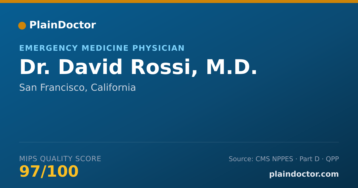 Shareable card for David Rossi, M.D. - Emergency Medicine Physician, San Francisco, CA