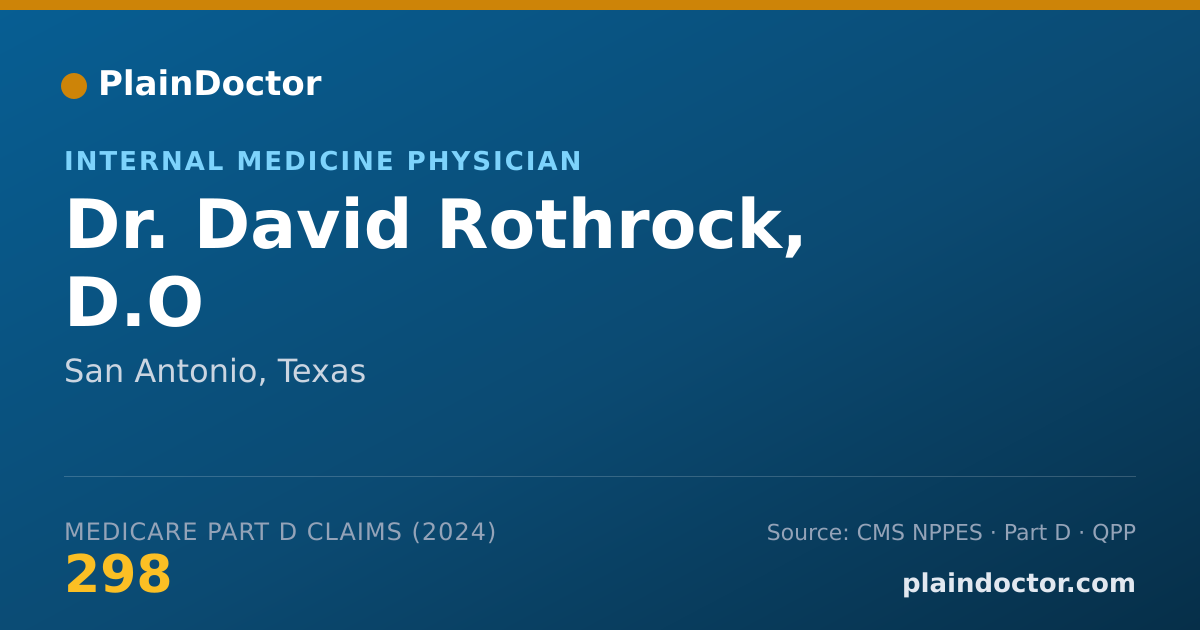 Shareable card for David Rothrock, D.O - Internal Medicine Physician, San Antonio, TX