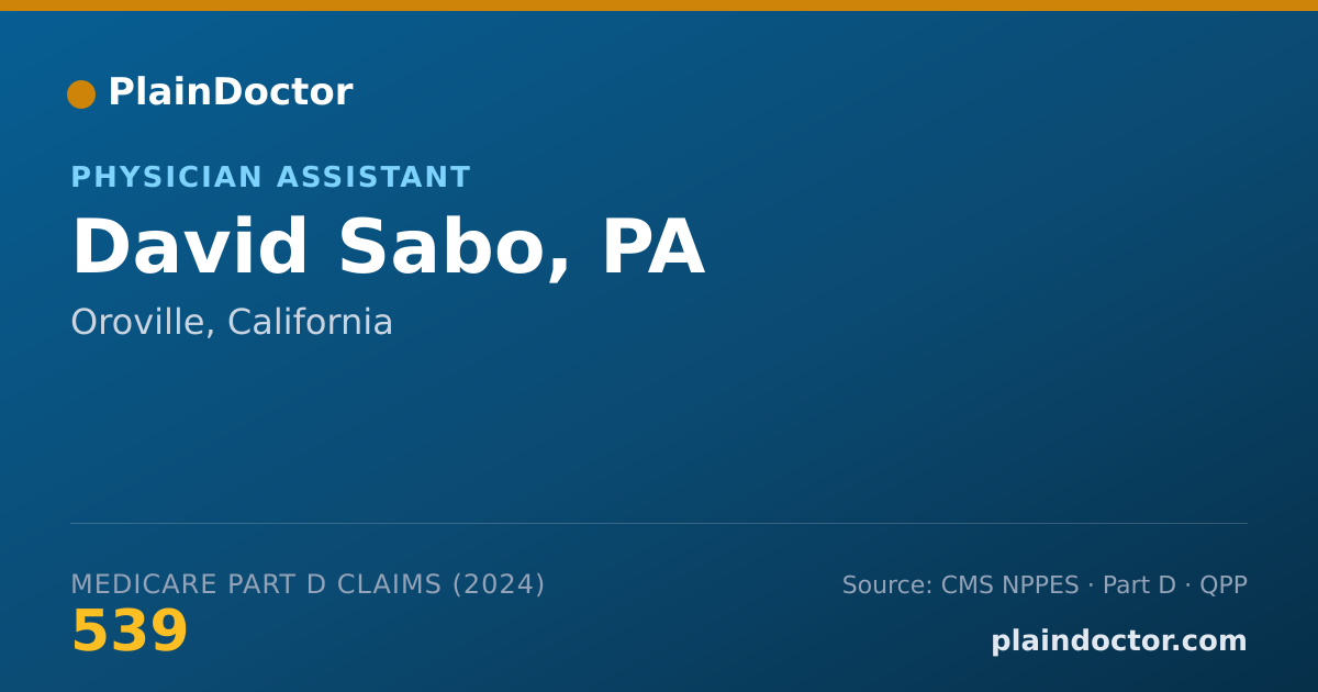 Shareable card for David Sabo, PA - Physician Assistant, Oroville, CA