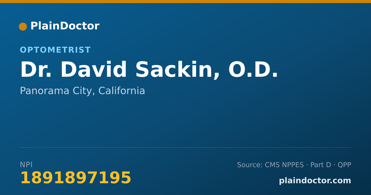 Shareable card for David Sackin, O.D. - Optometrist, Panorama City, CA