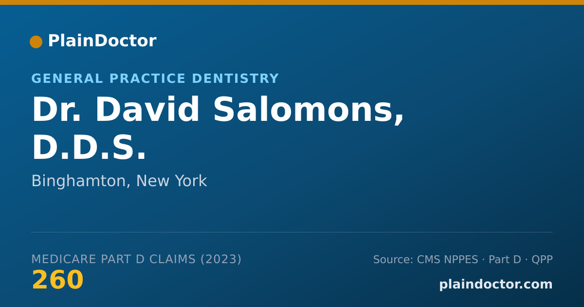 Shareable card for David Salomons, D.D.S. - General Practice Dentistry, Binghamton, NY