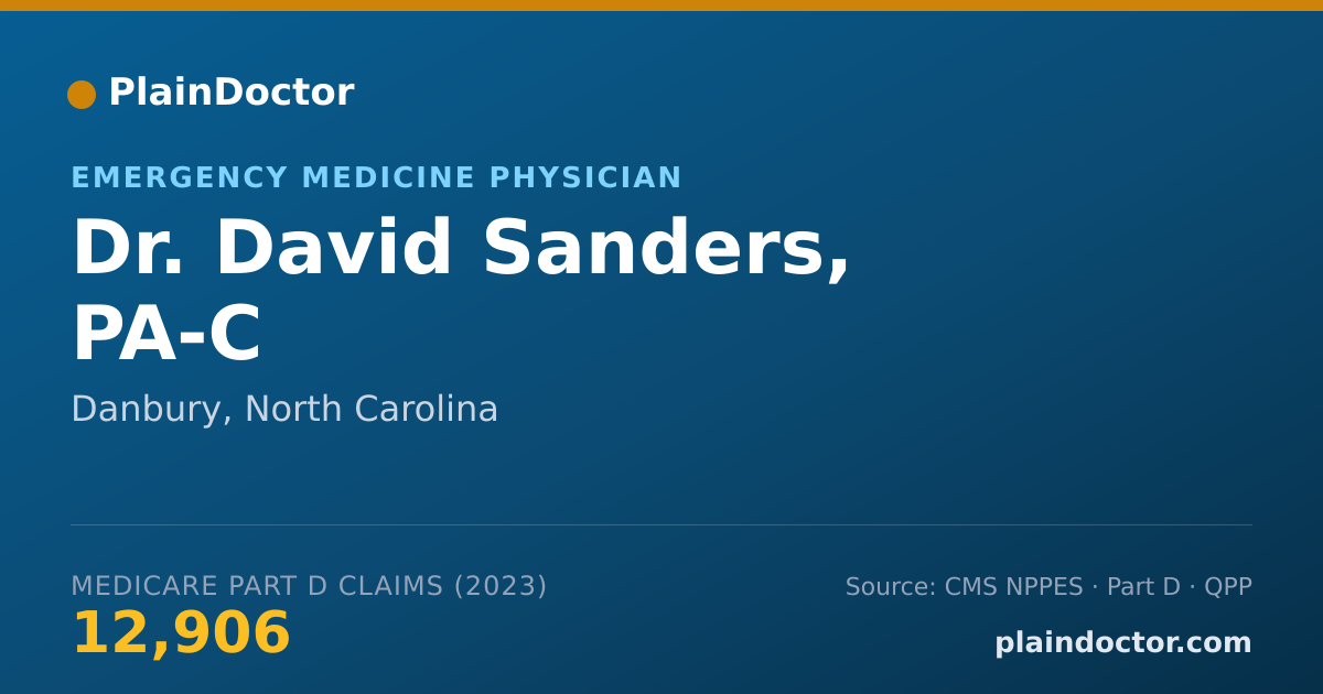 Shareable card for David Sanders, PA-C - Emergency Medicine Physician, Danbury, NC