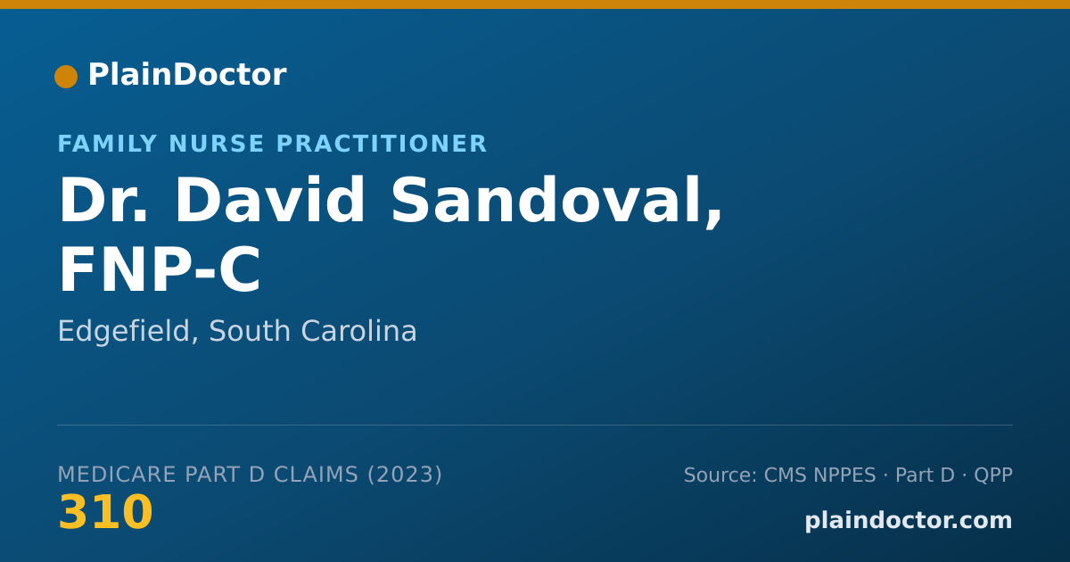 Shareable card for David Sandoval, FNP-C - Family Nurse Practitioner, Edgefield, SC