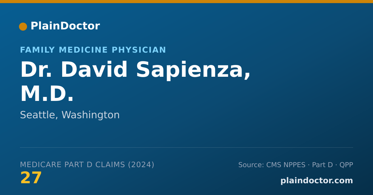 Shareable card for David Sapienza, M.D. - Family Medicine Physician, Seattle, WA