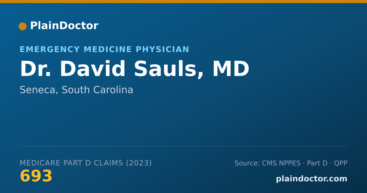 Shareable card for David Sauls, MD - Emergency Medicine Physician, Seneca, SC