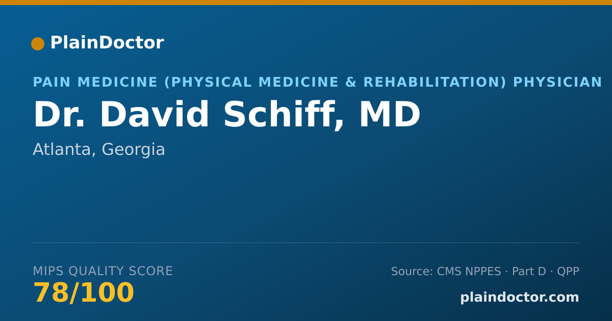 Shareable card for David Schiff, MD - Pain Medicine (Physical Medicine & Rehabilitation) Physician, Atlanta, GA