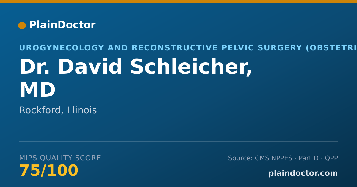 Shareable card for David Schleicher, MD - Urogynecology and Reconstructive Pelvic Surgery (Obstetrics & Gynecology) Physician, Rockford, IL