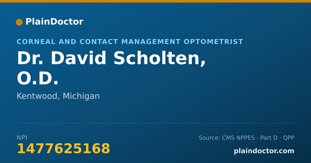 Shareable card for David Scholten, O.D. - Corneal and Contact Management Optometrist, Kentwood, MI