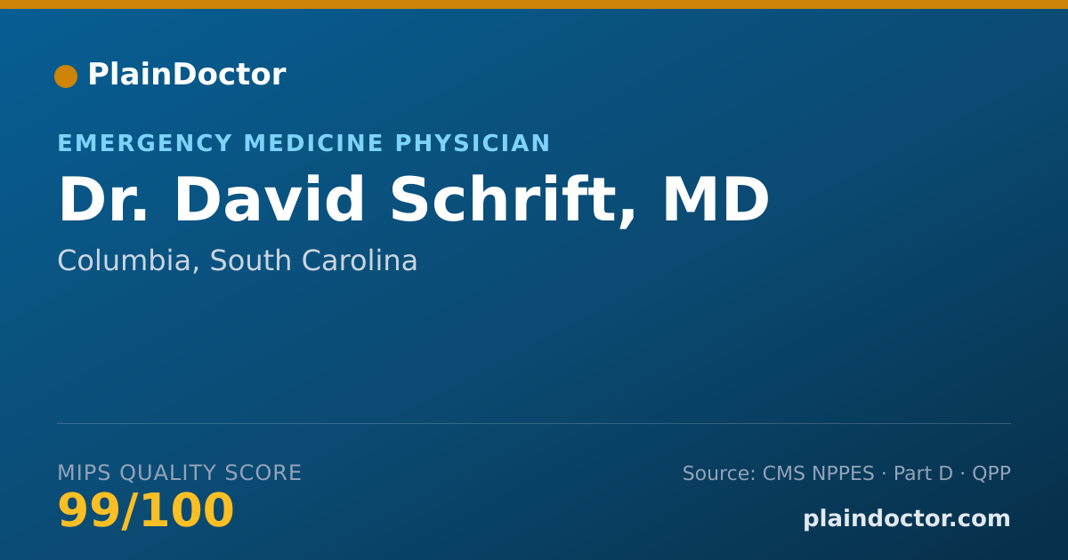 Shareable card for David Schrift, MD - Emergency Medicine Physician, Columbia, SC