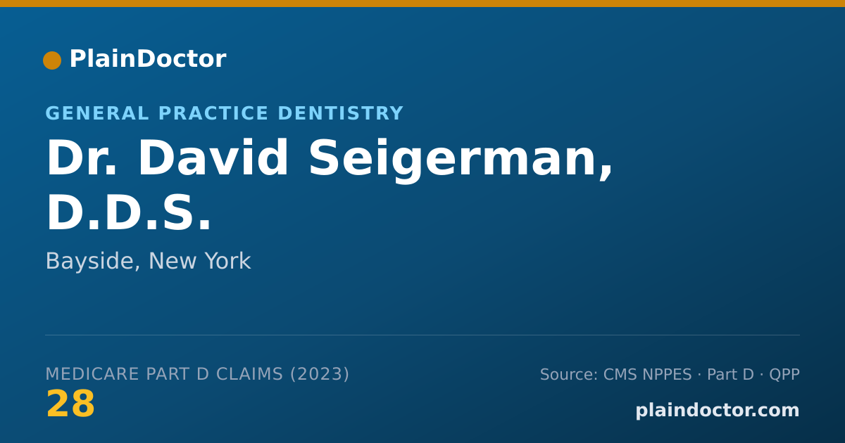 Shareable card for David Seigerman, D.D.S. - General Practice Dentistry, Bayside, NY