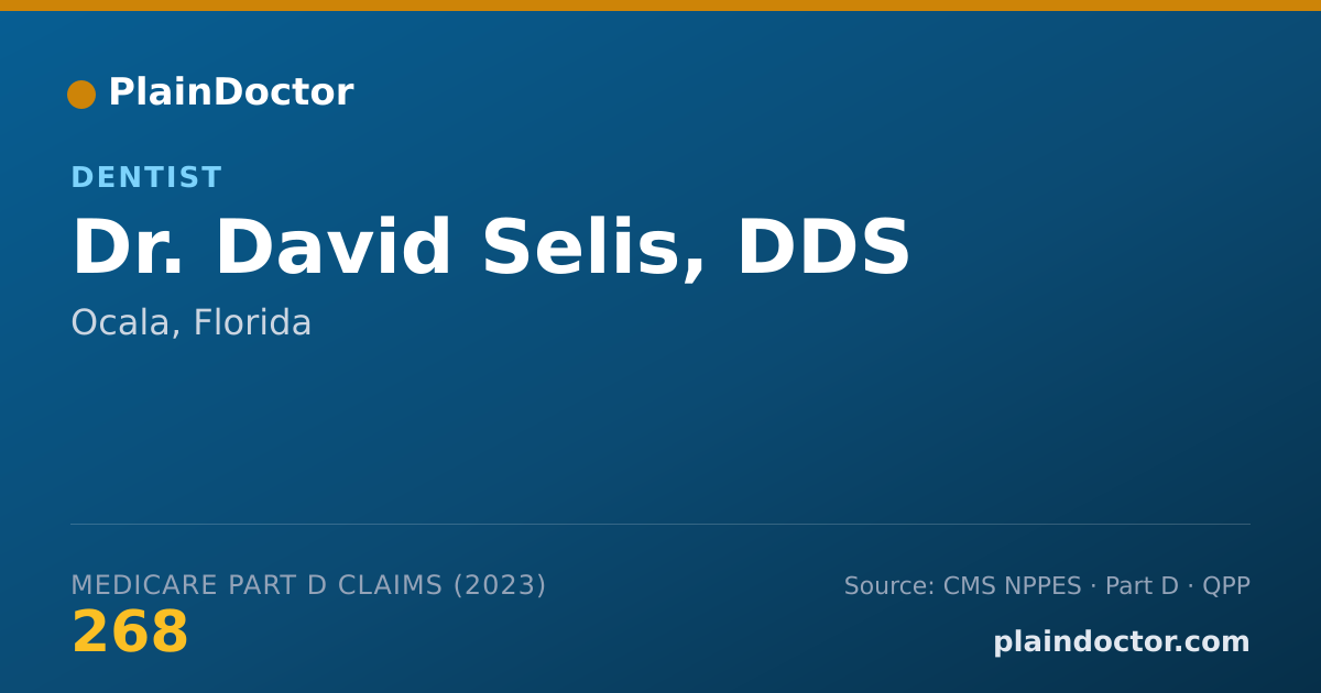 Shareable card for David Selis, DDS - Dentist, Ocala, FL