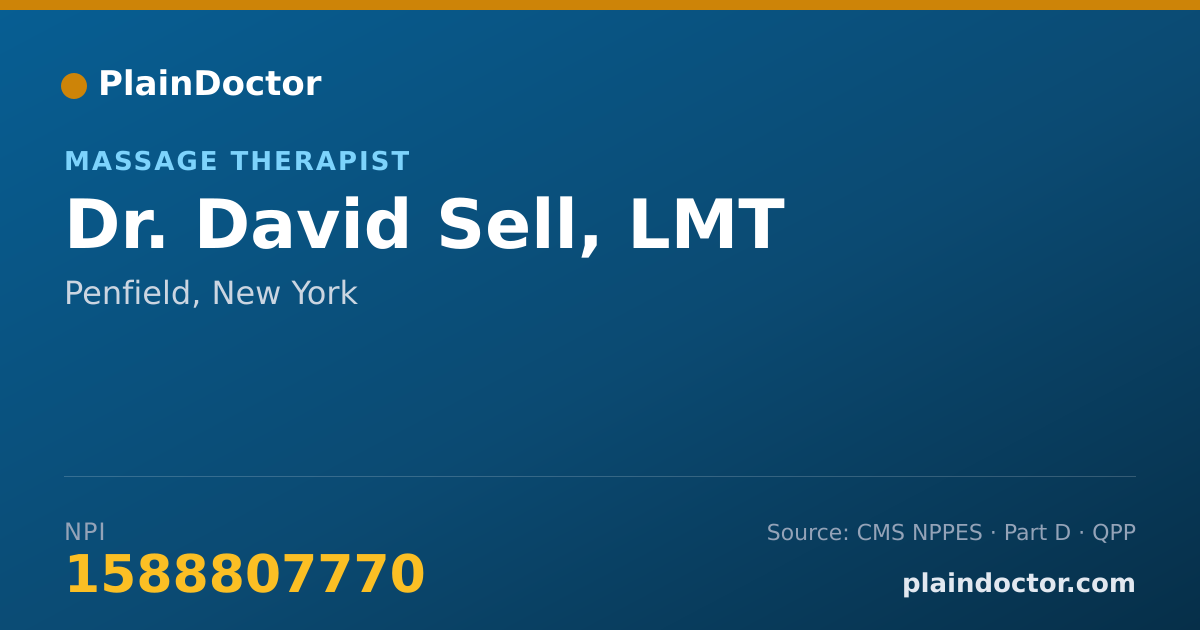 Shareable card for David Sell, LMT - Massage Therapist, Penfield, NY