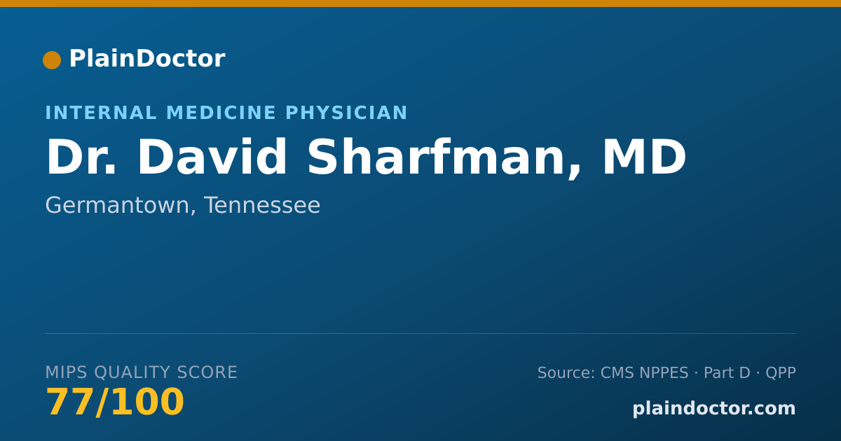 Shareable card for David Sharfman, MD - Internal Medicine Physician, Germantown, TN