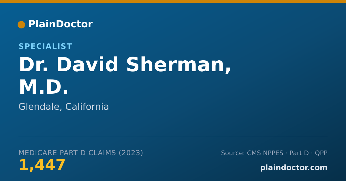 Shareable card for David Sherman, M.D. - Specialist, Glendale, CA