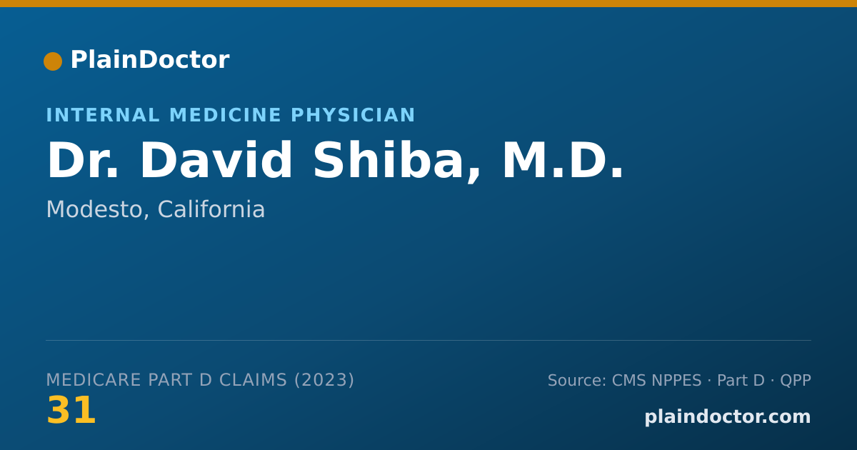 Shareable card for David Shiba, M.D. - Internal Medicine Physician, Modesto, CA