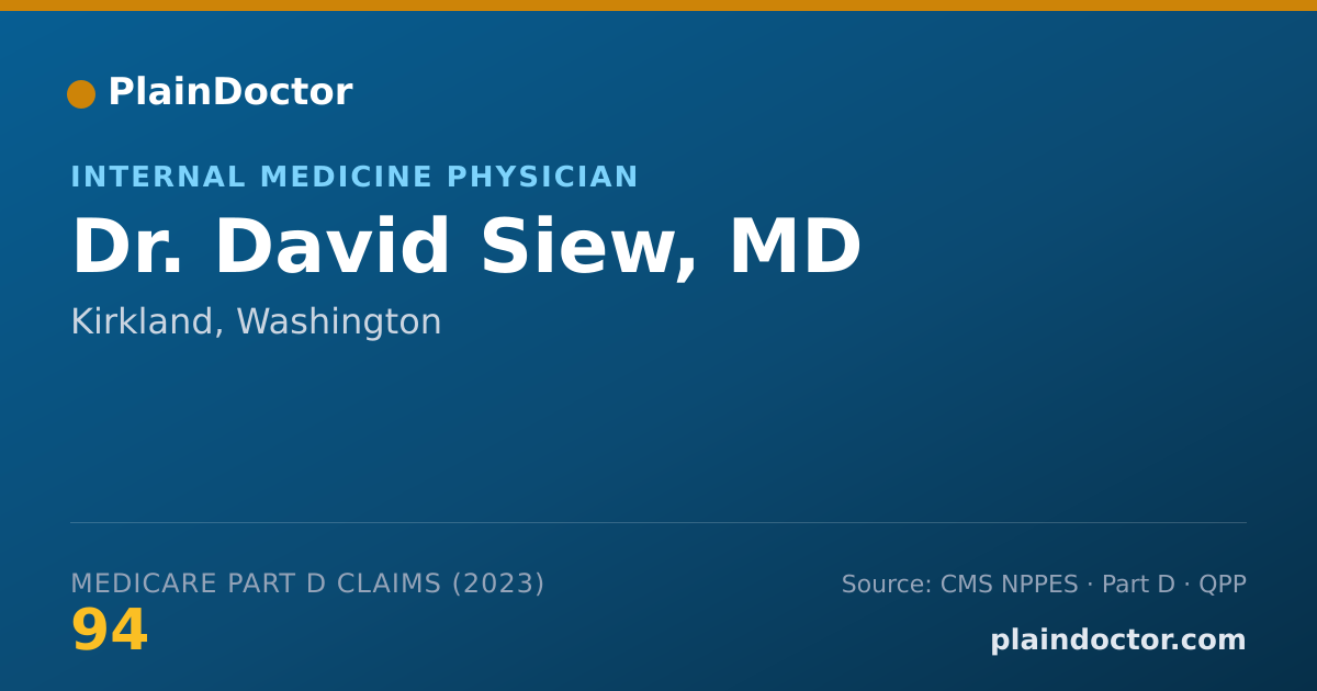 Shareable card for David Siew, MD - Internal Medicine Physician, Kirkland, WA