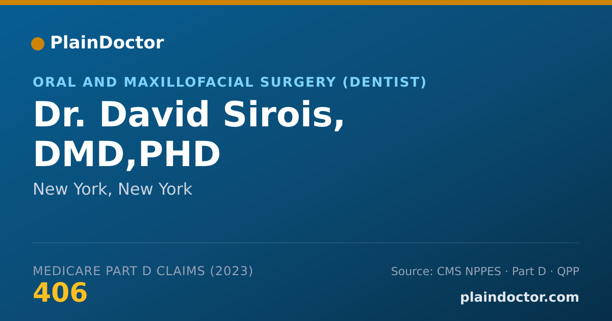 Shareable card for David Sirois, DMD,PHD - Oral and Maxillofacial Surgery (Dentist), New York, NY