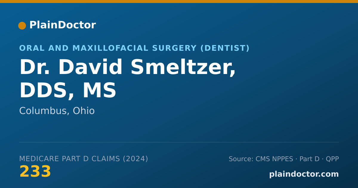 Shareable card for David Smeltzer, DDS, MS - Oral and Maxillofacial Surgery (Dentist), Columbus, OH